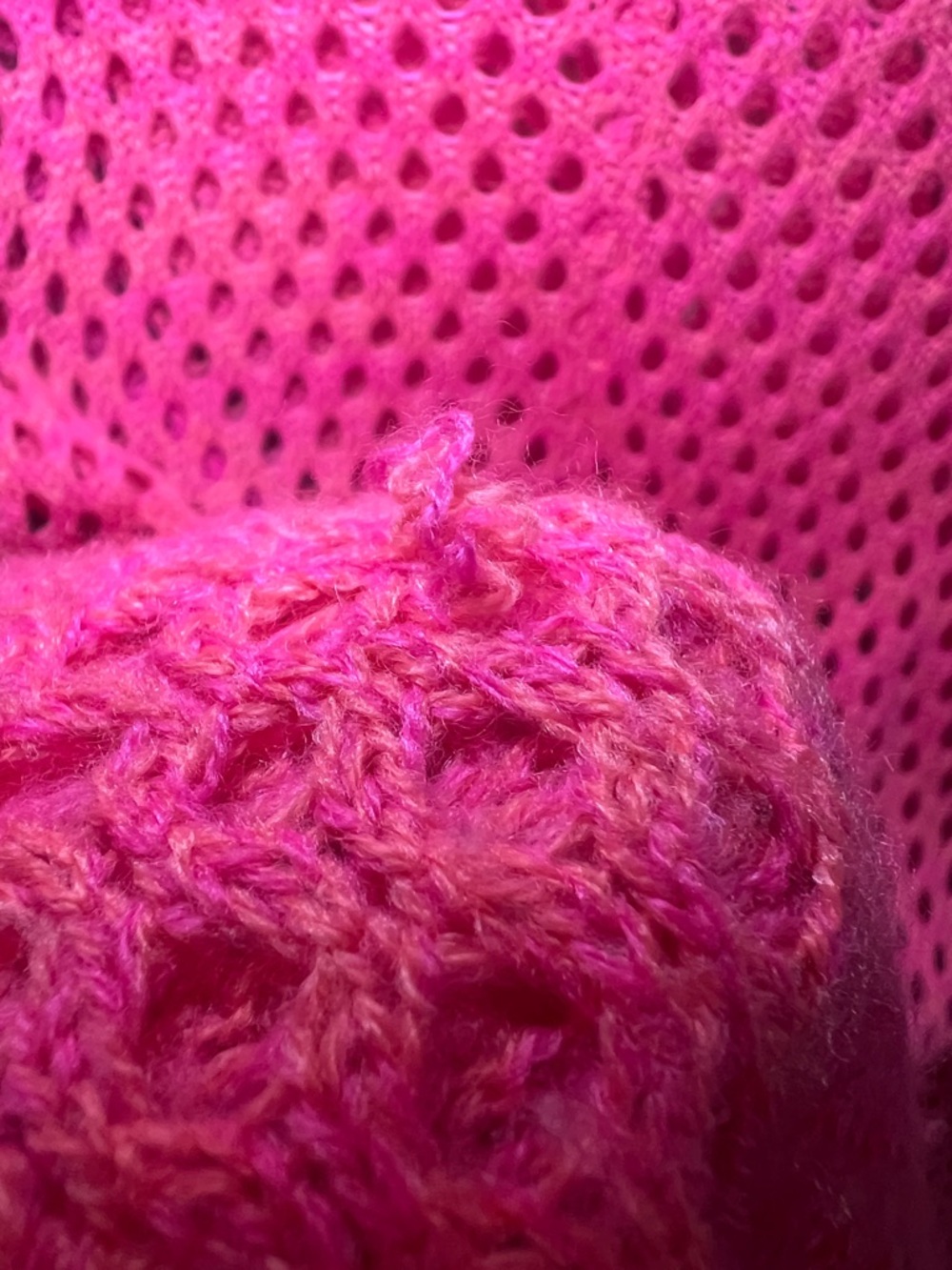 Umgee Hot Pink Open Knit Tunic Sweater Cover Up Medium Boho - Picture 11 of 11
